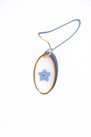 Mini Forget Me Not Oval Earrings